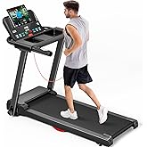 Treadmills for Home, 3.0HP Quiet Brushless Folding Treadmill with Heart Rate Sensor, Dual Cushion System, 300lbs Weight Capac