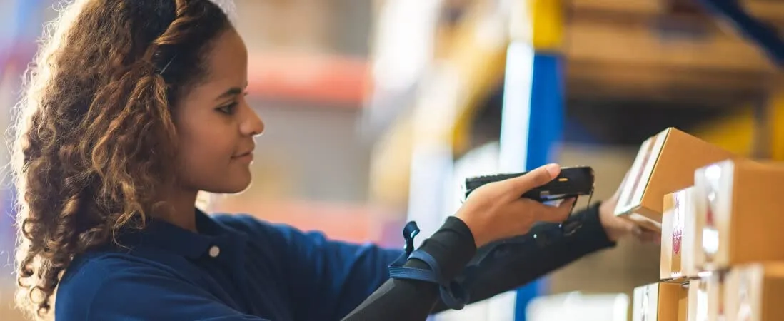 woman scanning inventory