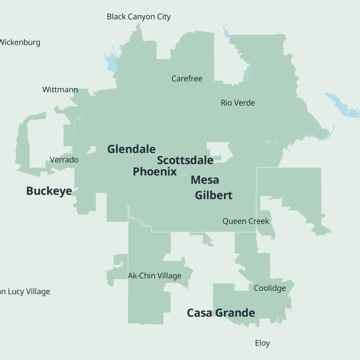 a map of Phoenix showing Same-Day Delivery coverage