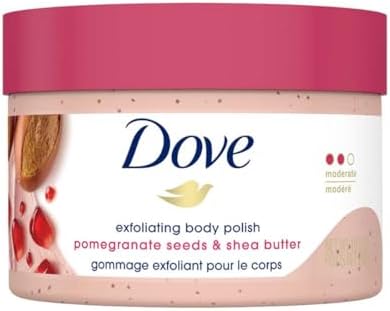 Dove Scrub Pomegranate & Shea Butter For Silky, Soft Skin Body Scrub Exfoliates and Provides Lasting Nourishment 10.5 oz