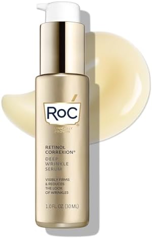 RoC Retinol Correxion Deep Wrinkle Retinol Face Serum with Ascorbic Acid, Daily Anti-Aging Skin Care Treatment for Fine Lines, Dark Spots, Acne Scars, Stocking Stuffers, 1 Ounce (Packaging May Vary)