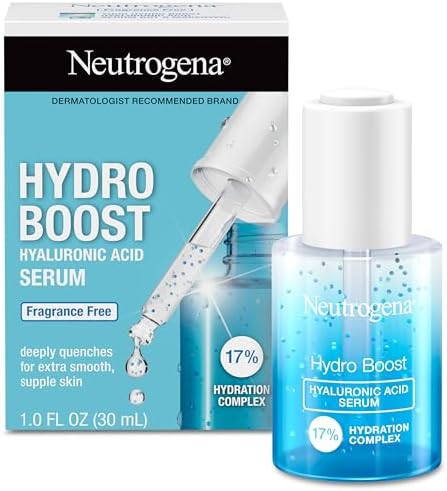 Neutrogena Hydro Boost Hyaluronic Acid Serum For Face with Vitamin B5, Lightweight Hydrating Face Serum for Dry Skin, Oil-Free, Non-Comedogenic, Fragrance Free, 1 oz