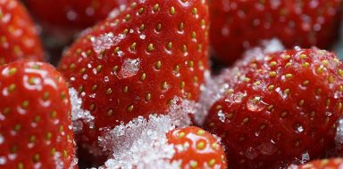 Sugar-covered strawberries.