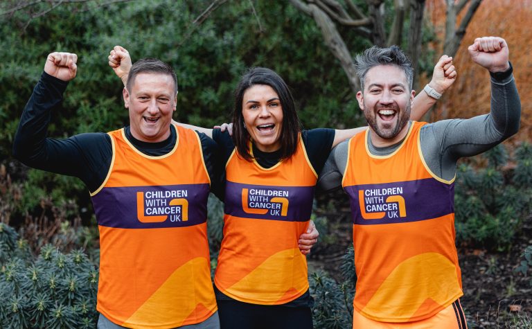 Marathon runners celebrating