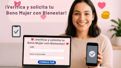 🎀 ¡Verifica y solicita tu Bono Mujer con Bienestar! 💖📅